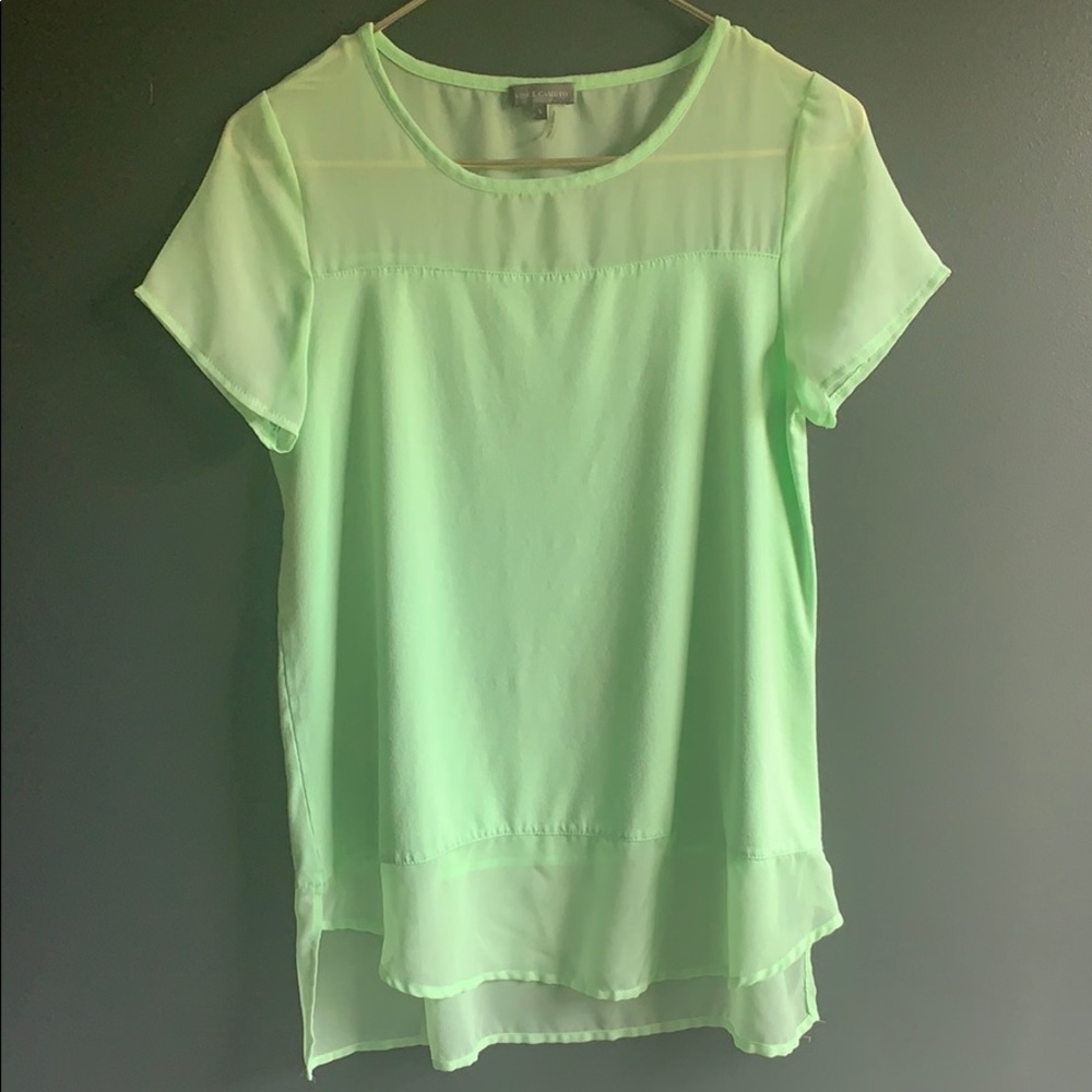 Vince Camino Short Sleeve Sorbet Green Top